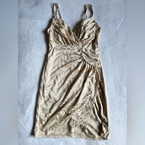 Small Gold Ruched Party Dress
